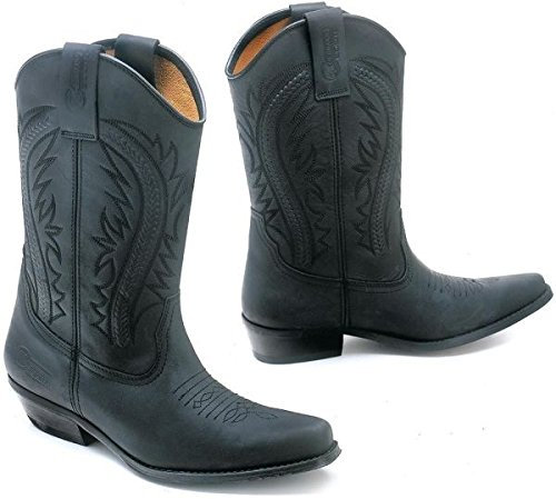 GZM Stivali Uomo Kochmann Western Boots Colorado Neri x Motociclisti Biker Moto Taglia 36