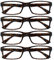 Die Lesebrille Unternehmen Braune Schildpatt Leser Wert 4er-Pack Designer Stil Herren Frauen RRRR92-2 +1,50