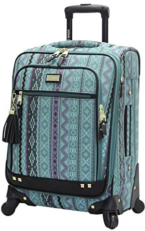 Steve Madden Designer-Gepäckkollektion – Leichter Softside-Koffer für Damen und Herren – strapazierfähige 50,8 cm große Tragetasche mit 4 rollenden Spinner-Rädern, Legends Turquoise, 50,80 cm,