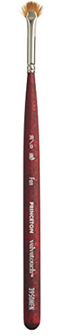 Princeton Velvetouch Artiste, Mixed-Media Brush for Acrylic, Watercolor & Oil, Series 3950 Mini Fan Luxury Synthetic, Size 20/0