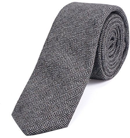 DonDon Herren Krawatte 6 cm Baumwolle braun-beige Fischgrätenmuster
