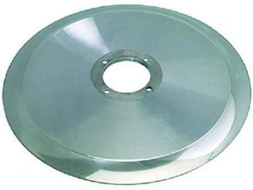 RASSPE Lama per affettatrice 350 mm diametro foro centrale 57 mm - 4 fori fissaggio lama - diametro coprilama 280 mm. Materiale 100Cr6 W1.2067 Made in Italy