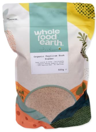 Wholefood Earth Organic Psyllium Husk Powder 500g Vegan | GMO Free | High Fibre | High Protein | Certified Organic