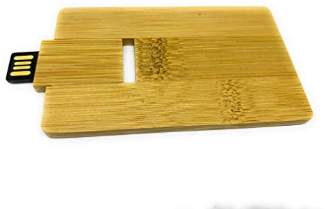 H-Customs Holz Karte EC Format USB Stick 64 GB USB 2.0