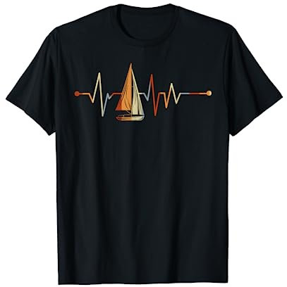 Hobby Segler Geschenk Segelboot Herzschlag Kapitän Segeln T-Shirt