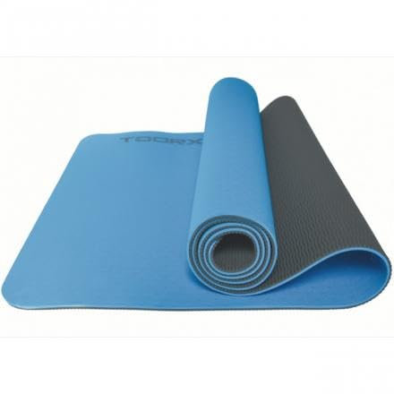Toorx Yogamatte, zweifarbig, professionell, hellblau/grau MAT-183