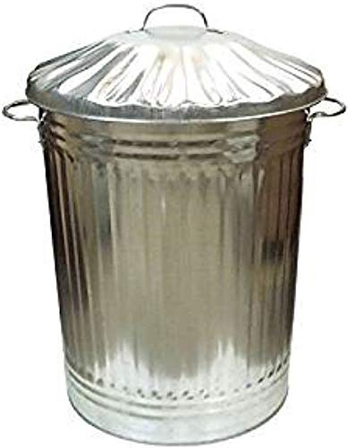 ARBORIA Large 90L Galvanised Steel Rubbish Dustbin Bin+ FREE Shovel