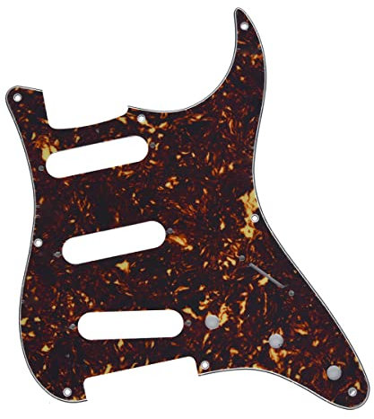 Dopro 8 Löcher Vintage Strat SSS Gitarre Pickguard ST Scratch Plate passend für USA/Mexican Fender Strat Dark Tortoise