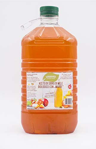 Aceto di MELE BIOLOGICO con madre non filtrato non pastorizzato, 5 litri Tanica PET LODOVICI