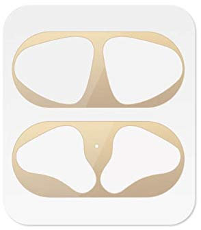 StyleDesign Staubschutz Sticker kompatibel mit Apple AirPods - Metallstaub Schutz Aufkleber Skins in Gold