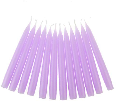 hdg Baumkerzen 12er Pack handgefertigte Kerzen aus Dänemark Ø 1,3 cm / 12 cm, Farbe:Pastel Purple