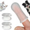 PawsOnly | Hundezahnbürste | Fingerzahnbürste für Hunde & Katzen | Zahnbürste Hund | Fingerlinge für Zahnpflege | Dog Toothbrush | Katzenzahnbürste | Zahnputzfingerling Welpen Cat Zähne Putzen (Weiß)