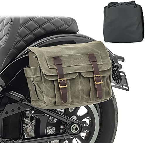 Motorrad Satteltasche Canvas mit Innentasche CV1 Seitentasche Army Green