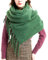 Schal Damen Winter Frühling,Dicke Lange Schals mit Quasten,Weiche übergroßer Poncho Damen Schultertuch,Bunt Kariert Schal für Damen Tücher,Einfarbiger Schal Grün xxl