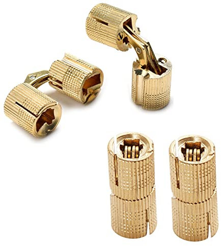 Anawakia Lot de 4 Charnières Cylindriques Charnière Invisible Laiton Tonneau Charniere Charnière Invisible Cylindrique Charnières en Cuivre pour Boîte À Bijoux Boîte cadeau (8mm)