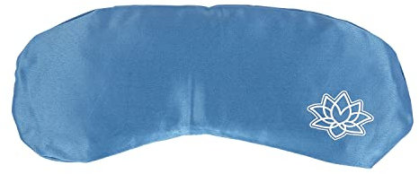 Bodhi Weiches Augenkissen mit Lavendel-Leinsamen-Füllung | Augenmaske für Yoga, Entspannung & Meditation | Bezug aus Mako-Satin oder Seide | Wellness für Zuhause (Mako-Satin, hellblau)