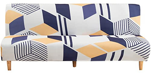 ele ELEOPTION Sofabezug Ohne Armlehnen, Moderner Druck 180-210 cm, Atmungsaktiv, Lichtecht, Multicolored, Geometrisch