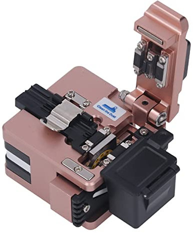 Optical Fiber Cleaver, Fiber Optic Cutter High Optical Fiber Cleaver High Accuracy Cutter Cutting Tool with Waste Box Gold
