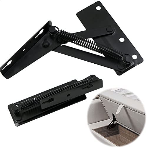 Liftbeschlag Klappenbeschlag Feder Klappenhalter Hebescharnier - Klappenstütze Scharniere Schrankklappe Top Türscharniere, für Falten Sofa, Klappbett, Deckelstütze, schwarz, 2 Stück