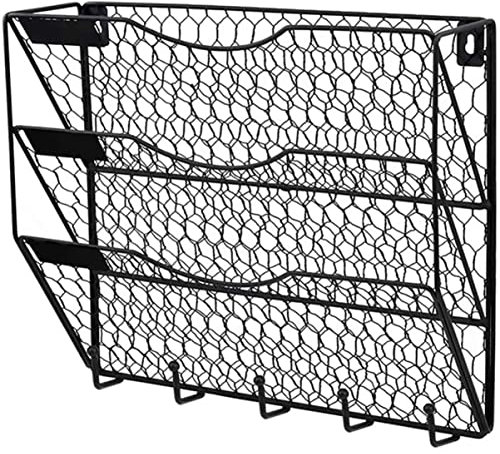 DOITOOL Zeitungsständer Stehsammler Metall, Zeitschriftenhalter Wand Für Halter Organisator Zeitschriften Literatur Ordner, Prospekthalter Mit Postaufhänger Papier Briefablage, Zeitschriftensammler