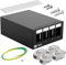HB-DIGITAL Panneau de brassage 4 ports 1 HE 4 x CAT 6a RJ45 Module Keystone Jack - Certifié GHMT - Entièrement blindé STP 10 Gbps - Compatible avec les câbles de pose - Câble réseau LAN - Noir
