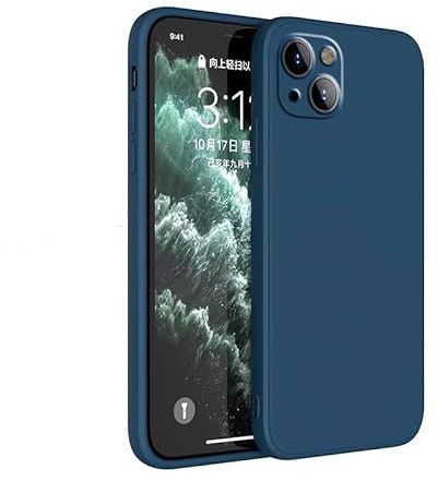 ameego Premium Liquid Silicone Case for iPhone 14 Plus - Full Protection, Anti-Scratch, Shockproof, Wireless Charging, Dust-Resistant, Lanyard-Friendly Design (Blue)