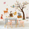 Runtoo Wandtattoo Waldtiere Dschungeltiere Wandsticker Baum Fuchs Hirsch Eule Wandaufkleber Kinderzimmer Babyzimmer Mädchen Junge Wanddeko