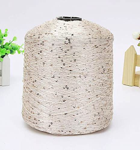 Feiniao Häkelgarn zum Stricken, Polyestergarn mit Pailletten, Garn 500 g, Garn mit Schlaufen, Strickgarn mit Lurex, großes Spulengarn