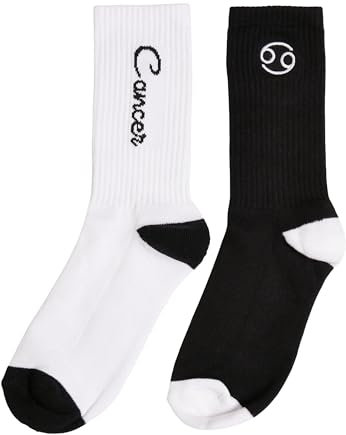 Urban Classics Unisex Zodiac Socks 2-Pack black/white cancer, 43-46