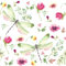 20 Servietten Blumen Libellen an Blumenmeer als Tischdeko. Papierservietten mit Motiv. Auch für Decoupage und Serviettentechnik 33x33cm