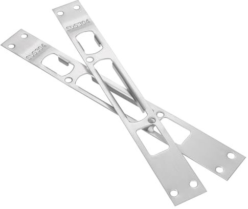 OSALADI 2pcs Door Frame Buckle Stainless Steel Door Security Plate, Extended Strike (10.22x1.18x0.31in) Extended Door Strike Plate Jam Door Reinforcement Plate Latch Thicken Filler Board