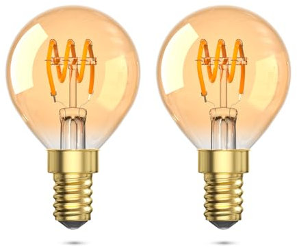 Aurax 2 Stück E14 LED Vintage Glühbirne G45, 2W Vintage Edison Birne, E14 LED Filament Retro Leuchtmittel Warmweiss 2200K 150LM ersetzt 15W Nicht Dimmbar