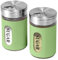 STJKBDFC Lot de 2 sucriers en acier inoxydable et verre avec trous de versement réglables, 80 ml, vert