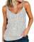 AirMood Frauen Sexy U-Ausschnitt Sparkle Shimmer Tank Westen Pailletten Tops Disco Pailletten Tank, weiß, L