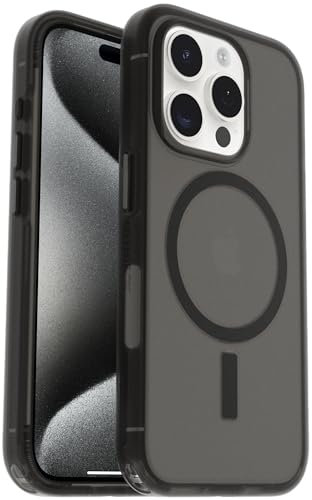 OtterBox iPhone 15 Pro Max (ONLY) Symmetry Series+ Case - Translucent Black, Snaps to MagSafe, Ultra-Sleek, Raised Edges Protect Camera & Screen - Non-Retail Packaging