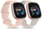AK 2 Pack Bracelet pour Fitbit Versa 4/Sense 2/Fitibit Versa 3/Sense pour Femmes Hommes,Bracelet de Remplacement Réglable pour Fitbit Versa 4/Sense 2/Versa 3/Sense (Rose/Starlight, Large)