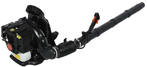 Petrol Backpack Leaf Blower, 52CC 550CFM 1.7HP 2 Stroke Gas Powered Garden Blowers Air Cooling Gasoline Backpack Grass Blowers with Air-Cooled, Snow Blower for Outdoor