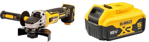DEWALT DCG405N-XJ 18V XR Brushless 125mm Angle Grinder, Multi-Colour + DEWALT Battery