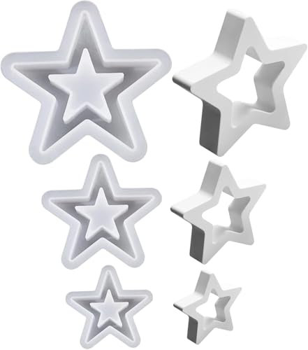 Silikonformen Gießformen Weihnachten Kerzenformen zum Gießen, 3 Stück Silikonform Weihnachten Stern Gips Zum Gießen Gießformen Silikon Gießform Stern Giessformen Silikon Gießform Weihnachten