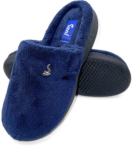 Ciabatte Donna Invernali Regolabili con Strappo Comode da Casa Con Punta Chiusa in Memory Foam Slippers Calde (Blu, Sistema Taglie Calzature EU, Adulto, Donna, Numero, Media, 40)