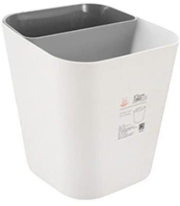 ANDRESLAD Pp Material Trash Can Home Waste Bin Kitchen Rubbish Bin Dry Wet Separator (grey)