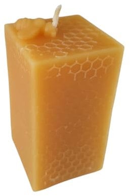 Bienenwachskerze - Waben Muster 7,5 cm aus 100% reinem Bienenwachs - Handgemacht - Honigkerze - Bienenwachs Wabe - Wabenkerze