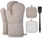 Ofenhandschuhe Set, 300°C Hitzebeständige Rutschfester Silikon Topfhandschuhe, Kochhandschuhe für Küche, Backen,BBQ,