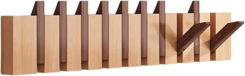 Porte-Manteau Mural Porte-Manteau en Bois Porte-Manteau pour Clés De Piano Rabattable Support Mural À Crochets,C,68X12CM