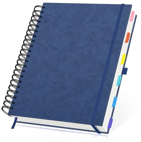 Yarotm Carnet A4 Petits Carreaux - 1PC Carnet de Notes 21.6x28.5cm - A4 Cahier Quadrillé 5mm 100gsm - 120 Feuilles Bloc Note Cuir PU - Journal Notebook Couverture Rigide L'écriture Dessin, Bleu Foncé
