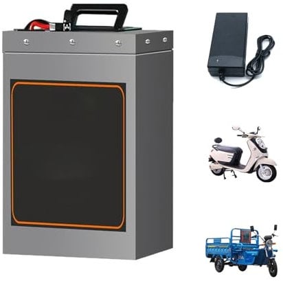 HJGHY 60 Volt Electric Bike Battery 60V 20Ah 25Ah 30Ah 35Ah 40Ah 45Ah 55Ah Motorcycle Lithium Li-ion Ebike Battery with Charger for Moped Tricycle Motor,60V,20Ah