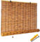 CMJYMX Cortina di bambù - 50x120 100x200 120x170 150x300cm Tenda A Rullo in bambù Naturale, Tapparella Avvolgibile bambù Protezione Solare Tende Avvolgibili in Canna con Sollevatore