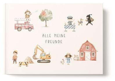 Freundebuch Baustelle | Freundschaftsalbum Bauernhof | Feuerwehr | Polizei | Alle meine Freunde | Freundebuch Helfer | Schule | Kindergarten