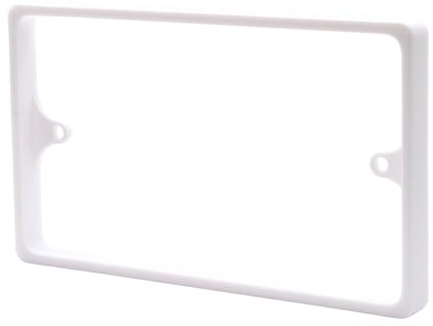 Double Socket Spacer 10mm White - 2 Gang Back Box Extender for Tiled, Panelled & Acoustic Slat Walls