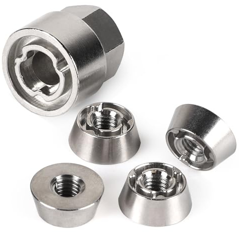 DBREAKS Dado Antifurto M8 4 Fori, Dado di Antifurto - Forma Speciale | Dadi di Sicurezza Antifurto in Acciaio Inox per Tenda da Tetto, Portabici, Impianto Solare, per Auto e Casa